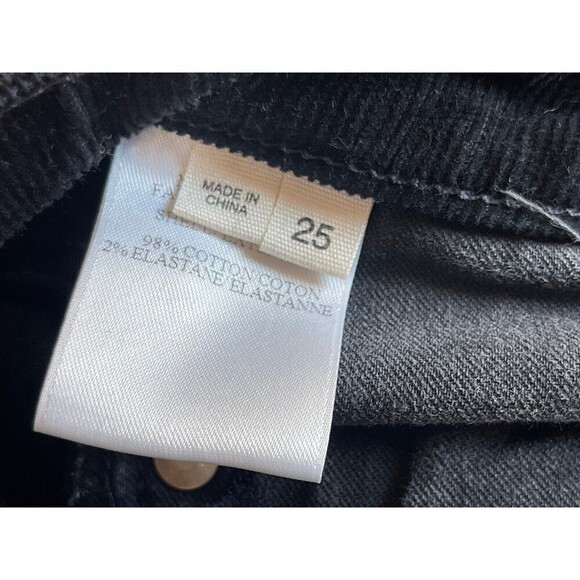 Helmet Lang Size 25 Black Skinny Straight Leg Corduroy Pants 28x26.5 - Picture 8 of 12